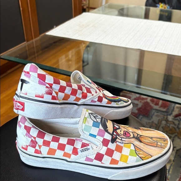 VANS “BAD BUNNY “🐰 Colorful Slip-On Sneakers with Cartoon Design size 7.5 women - Picture 5 of 7